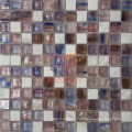 Pink Iridescent Glass with White Marble Mosaic (CS236)